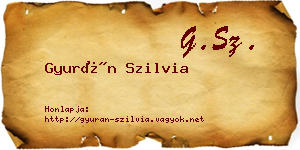 Gyurán Szilvia névjegykártya